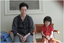 Eva (Tilda Swinton) and son Kevin (Rocky Duer) in a scene from <i>We Need To Talk About Kevin</i>.